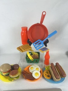 Plastic Pretend Play Fast Food Burger Fixings Hot Dogs Breakfast Pan mixed LOT - Picture 1 of 24