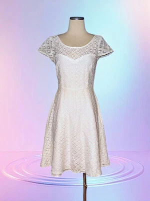 Vestido de encaje ganchillo WHITE HOUSE BLACK MARKET sin mangas graduación nupcial talla 2 Foto 1 de 4