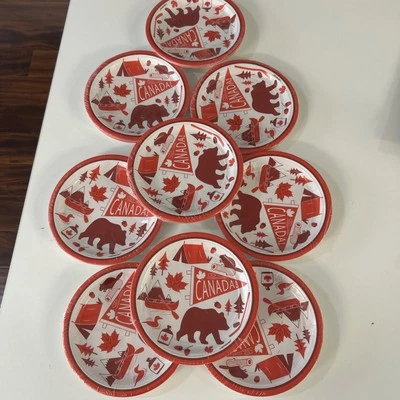 9 Pack Canadian Pride 7 Inch Plates Paper 12 Per Pack - Image 1 of 3