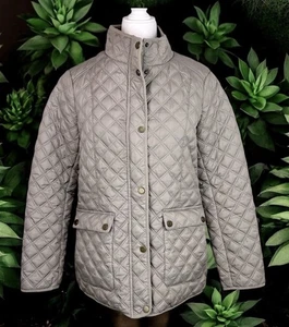 Lucky Brand Women's Diamond Quilted Taupe Barn Jacket Lined Small Fall - Picture 1 of 9