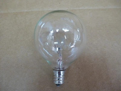 6 Pack 25 Watt G16.5 Clear Globe Candelabra Base Vanity Decorative Light Bulbs - Image 1 of 3