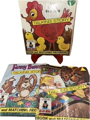Lot (3) Vintage Magic Media Childrens Books - Still Sealed With Records - Image 1 of 4