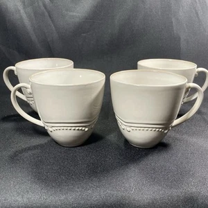 Set Of 4 Vintage Collectable Anchor Hocking Isabella (Cream) Mugs - Picture 1 of 15