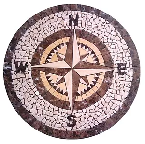 Floor marble medallion compass rose tile mosaic 30 compass rose Medallion US - Bild 1 von 1