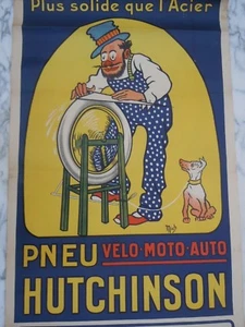 Affiche Mich Hutchinson pneus vélo moto auto affiches Gaillard Paris Amiens 1920 - Imagen 1 de 12