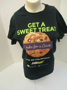 Camiseta pequeña para mujer SUBWAY "Get A Sweet Treat" Cookie Cancer Cure Promo - Imagen 1 de 7