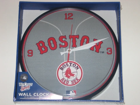 Boston Red Sox 12" Logo Round Wall Clock - Runs On One AA Battery FREE SHIPPING! Cover
