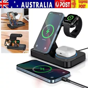 Foldable 3 In 1 Wireless Charger Station Fast Charging for Samsung Watch iPhone - Picture 1 of 11