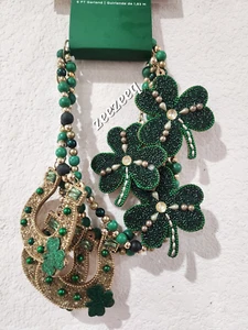 St. Patricks Day Kleeblätter Hufeisen Perlen Girlande Dekor 6 Fuß - Bild 1 von 4