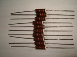 9.1K OHM CARBON COMPOSITE RESISTOR BY OHMITE 1 WATT 5% 5 PIECES - Picture 1 of 3