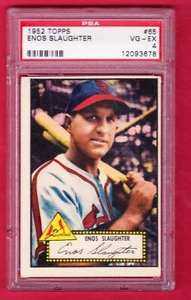 1952 TOPPS #65 ENOS SLAUGHTER ST. LOUIS CARDINALS CARDINALS RED BACK PSA 4 VG-EX - Picture 1 of 3