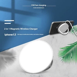 15W Magnetic Wireless Charger Fast Charging Pad for iPhone Samsung MagSafe - Picture 1 of 8