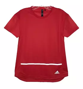 Adidas Heat Ready Short Sleeve Top Girls Youth Medium 11-12Y Running Tennis Red - Picture 1 of 17