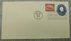 First Day Issue Chicago Illinois Mount Vernon 1960 Vintage Stamp Envelope Cover - Picture 1 of 4