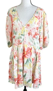 H&M Peasant Boho Sz Small NWT Flared Skirt Mini Dress Ruffles Floral CottageCore - Picture 1 of 16