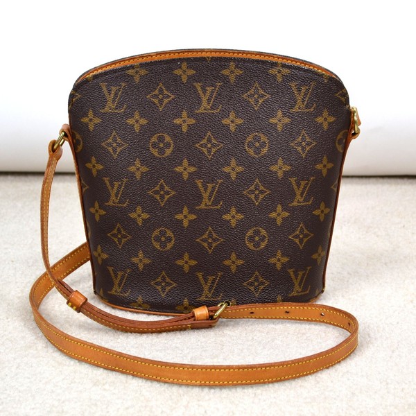 Louis Vuitton Drouot Monogram Leather Crossbody Shoulder Bag Handbag Purse