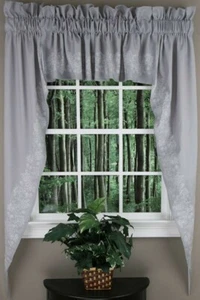 Renaissance 3 Piece Embroidered "Mallory" Swag Set - Picture 1 of 9