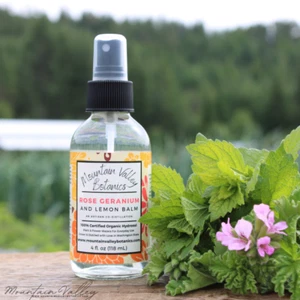 Rose Geranium & Lemon Balm Hydrosol, Certified Organic - Picture 1 of 1