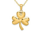 Three Leaf Clover Charm Pendant in 14K Yellow Gold