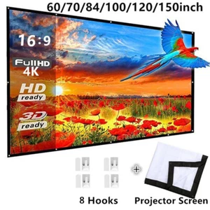 16:9 Foldable FHD Projector Screen Indoor Outdoor Home Cinema Theater 3D Movie - Picture 1 of 12