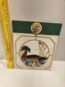 Vintage Suncatcher Capiz Shell Hummingbird Pink Flowers Hand Painted 5” - Picture 1 of 1