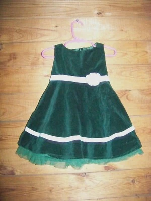 La Princess маленьких девочек зеленый бархат рождественское платье размер 12-18 месяцев EUC!!! - Изображение 1 из 2