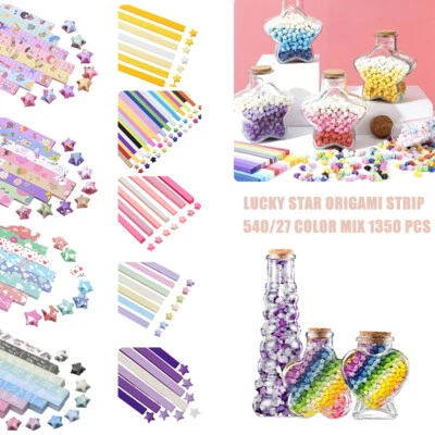 Stars Paper Strips Diy Hand Arts Make Lucky Star Origami Arts Crafting PR - Image 1 of 4