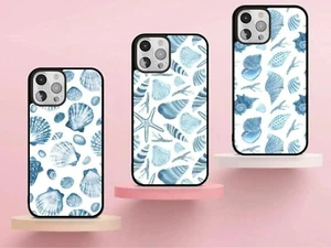 Seashells Blue Sea Shells Silicone Phone Case Available in iPhone and Android - Picture 1 of 12