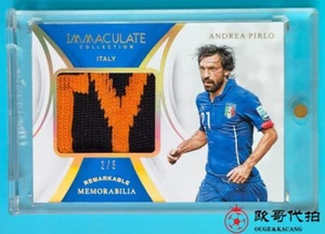 2017 Panini Immaculate Italy Andrea Pirlo Match-worn Gold Patch 2/5 - Picture 1 of 2