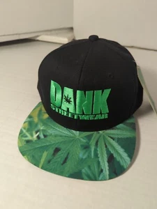 FLAT BILL MARIJUANA WEED LEAF CANNABIS POT Adjustable CAP HAT DANK STREETWEAR - Picture 1 of 11