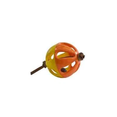CAITEC INC Foot Toy Ball with Leather String: Large Bird Toy, Parrot Foot Toy Foraging Ball