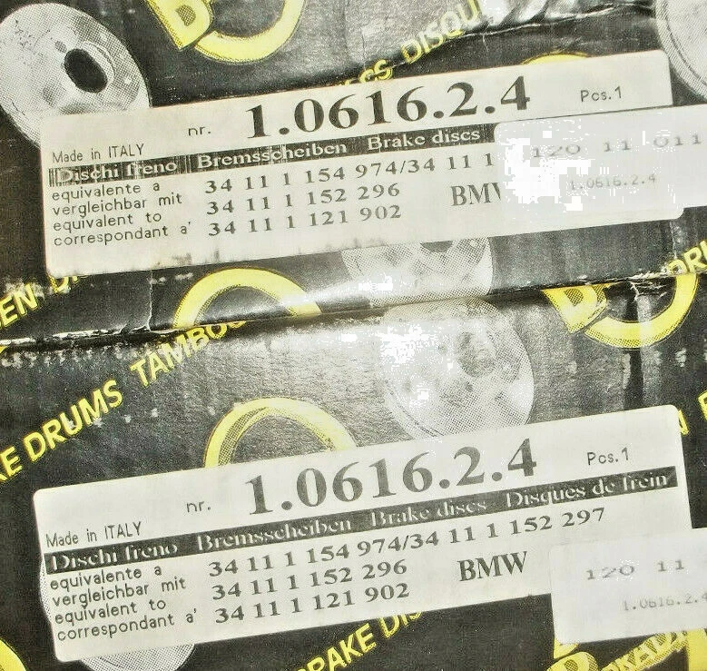 Front Disc Brake Rotor, Pair (2) - Bradi 1.0616.2.4 - Image 1 of 1