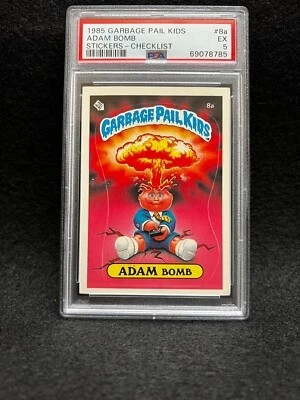 Garbage Pail Kids ADAM BOMB 8a (1985 GPK Original Series 1 OS1) Checklist PSA 5 - Image 1 of 2