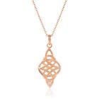 Fantastic Triquetra Trinity Knot Pendant Rose Gold Plated 925 Silver Necklace