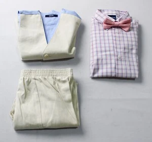 Nautica Boys 4-Pc. Twill Dress Shirt, Vest, Bow Tie, Pants Set MP9 Multi Size 7 - Picture 1 of 12