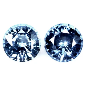 Certified 0.95ct Natural Blue Sapphire 4.59mm Round VS Clarity Matching Pair - Picture 1 of 2