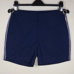 Orlebar Brown Men's Navy BULLDOG Vintage Tape Taped Zip Fly Swim Shorts Sz 30 - Picture 1 of 15