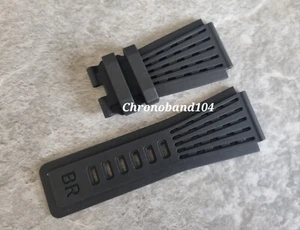 Original OEM Bell & Ross 24mm schwarz belüftet Kautschuk Uhrenarmband Größe XS NEU! - Bild 1 von 7