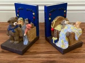 Childs Ceramic Storybook Book Ends Teddy Bear Book Ends Child Decor  - Picture 1 of 4