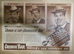 Nestle's Chocolate Ad: Lew (Dribble-Puss) Lehr Movietone ! 1939 8 x 10 inches - Picture 1 of 2