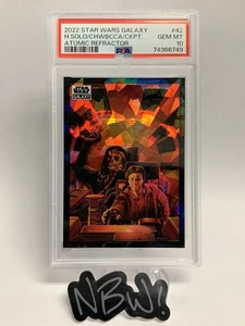 PSA 10 - Han Solo & Chewbacca - Atomic /150 - 2022 Topps Star Wars Galaxy #42 - Picture 1 of 1