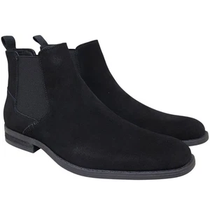 ALDO Hombres Collen Botas Chelsea Ligeras al Tobillo Talla US 9.5M Gamuza Negra - Imagen 1 de 5