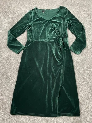 Vestido Talbots Mujer Grande Verde Esmeralda Terciopelo Midi Vacaciones Evento Hada Gótico Foto 1 de 4