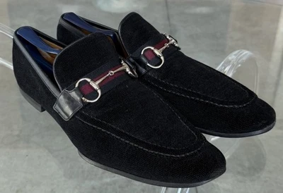 Gucci Loafers Black Woven Shoes Horsebit  Mens Size 12D - Image 1 of 4