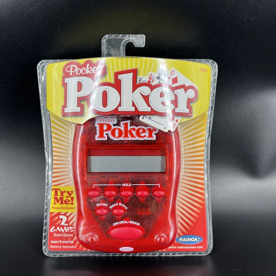 Radica Pocket Poker Draw & Deuces Handheld Game 2004 Model 75005