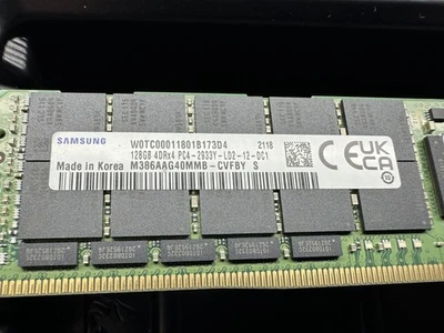 Samsung 128GB 4DRx4 PC4-2933Y M386AAG40MMB-CVFBY ECC SERVER MEMORY RAM - Image 1 of 3