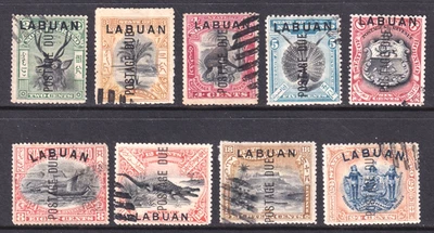 Использованные хорошие почтовые марки Лабуана (Северное Борнео) 1901 г. с надпечаткой - Изображение 1 из 2