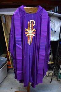 Used Purple Slabbinck Vestment & Stole Set, Clean! (#1883) Chalice Co. - Picture 1 of 12