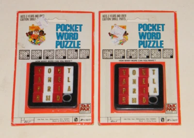 2 rompecabezas de bolsillo sellados vintage sin usar, en caja JAK PAK rack juguete raro retro 1980 Foto 1 de 2