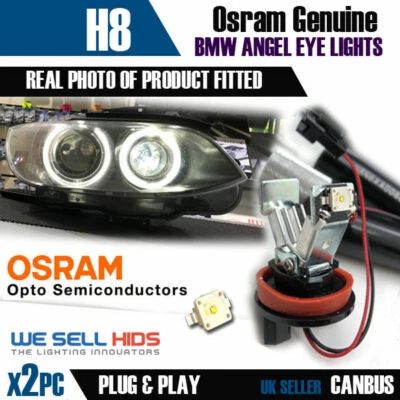 Osram Chip H8 Angel Eyes Even Light Ouput For BMW E92 E93 E90 X5 X6 E60 White A7 - Image 1 of 4